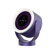 Rechargeable USB Fan with LED Light, Adjustable Airflow, Wall/Table Mount.
